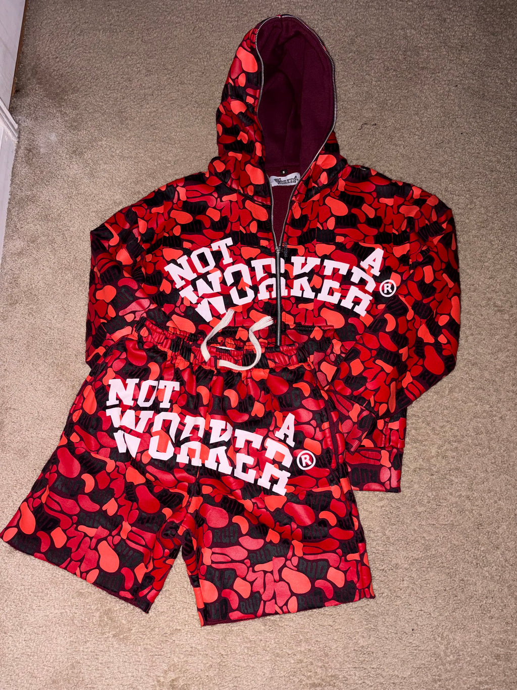 NOT A WORKER FULL ZIP-UP + SHORTS