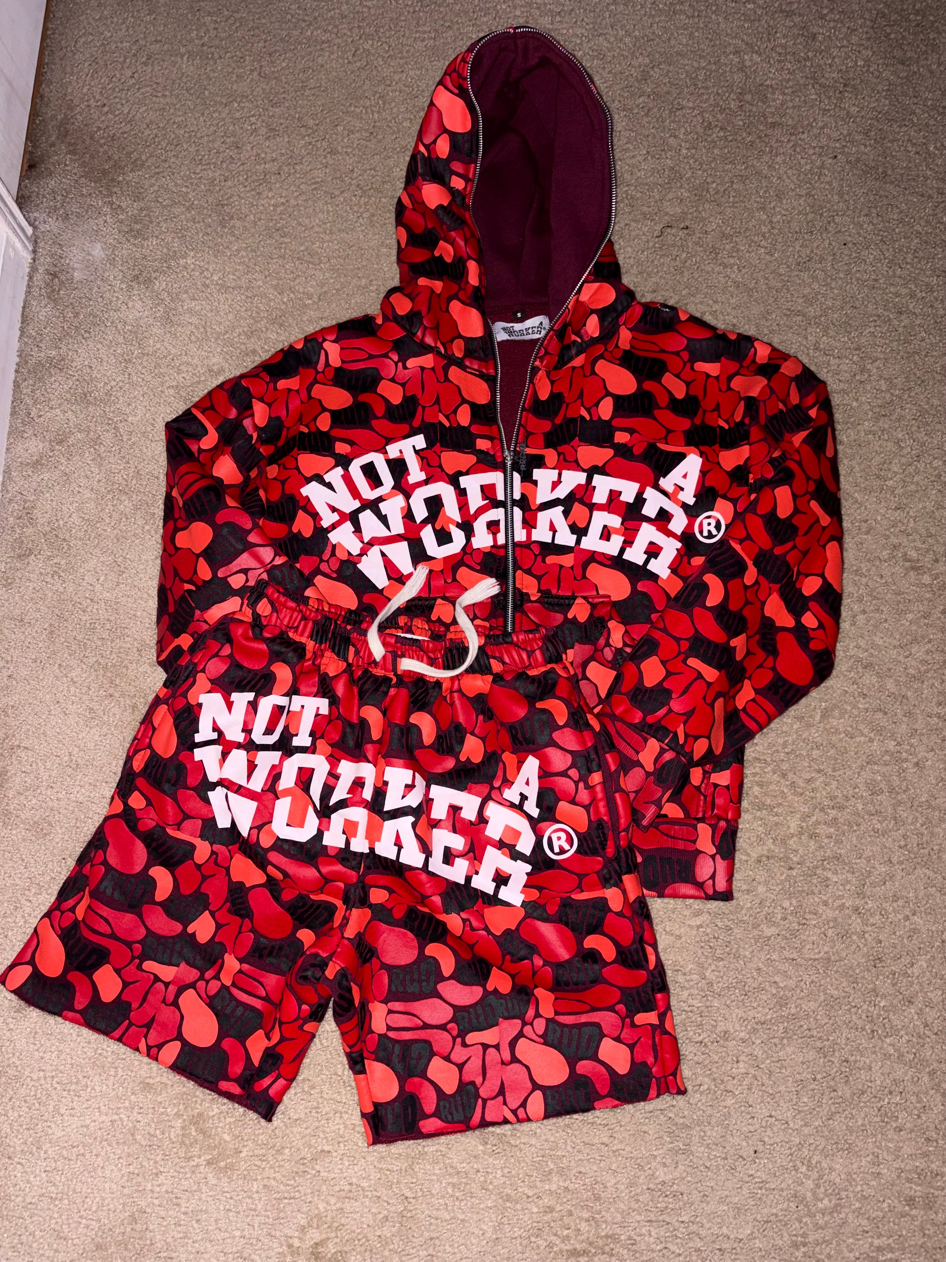 NOT A WORKER FULL ZIP-UP + SHORTS