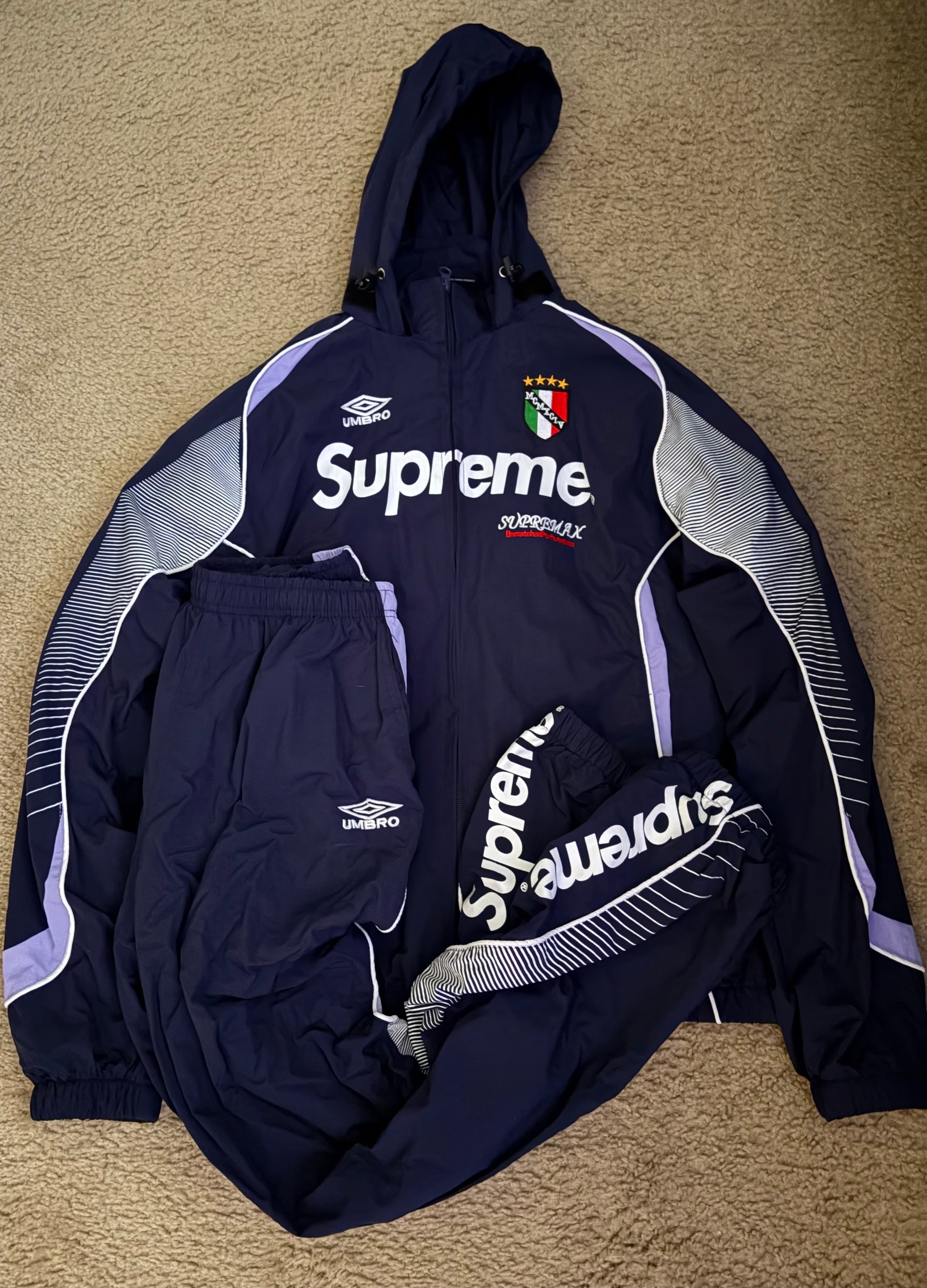 SUPREME UMBRO TRACK JACKET + TRACK PANTS